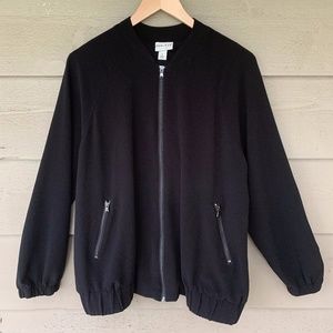 SOLD!! Black Varsity Style Women's Jacket-XL